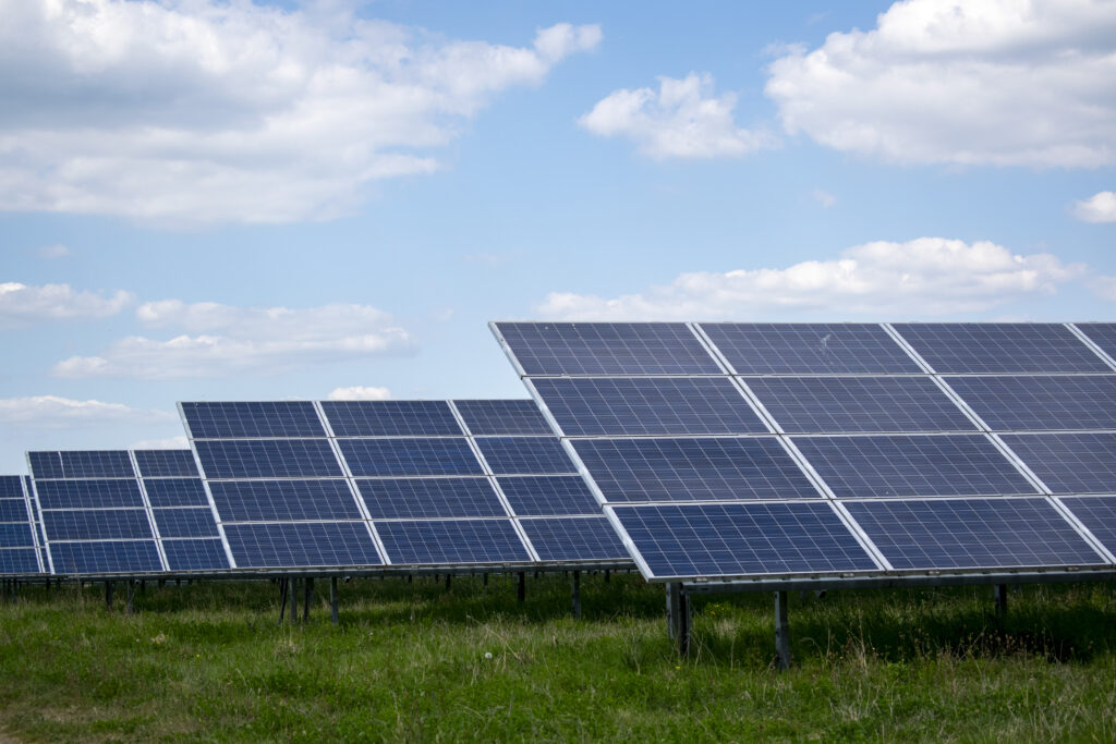 An image of solar panels at Westmill Wind Farm
